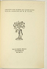 Twenty One Poems by Katharine Tynan, printed by Elizabeth Corbet Yeats