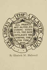 Women Designers of Book-Plates: Book-Plate, ribbon shield with bees, created by Elisabeth M. Hallowell